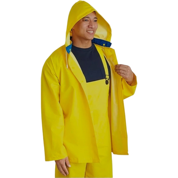 NWT - Yellow Industrial Rain Suit - XL - 3 Piece - Picture 2 of 11